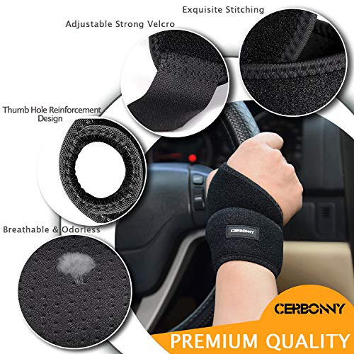 Carpal Tunnel Wrist Brace ,Cerbonny 2Pack Wrist Support Brace Adju...