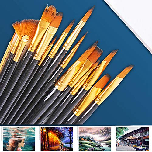 CEREALY 15Pcs Artist Paint Brushes Set Includes Pop-up Carrying Ca...