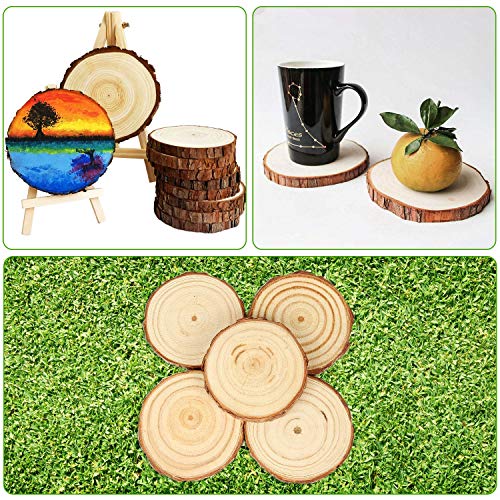 50 Pcs Natural Wood Slices 2.0-2.5 Inches, CertBuy Undrilled Round...
