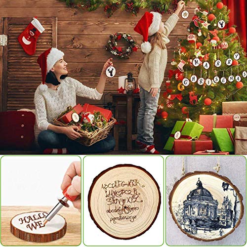 50 Pcs Natural Wood Slices 2.0-2.5 Inches, CertBuy Undrilled Round...