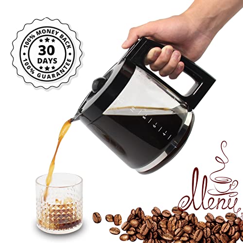 12-Cup Replacement Glass Carafe Pot Compatible with Hamilton Coffe...