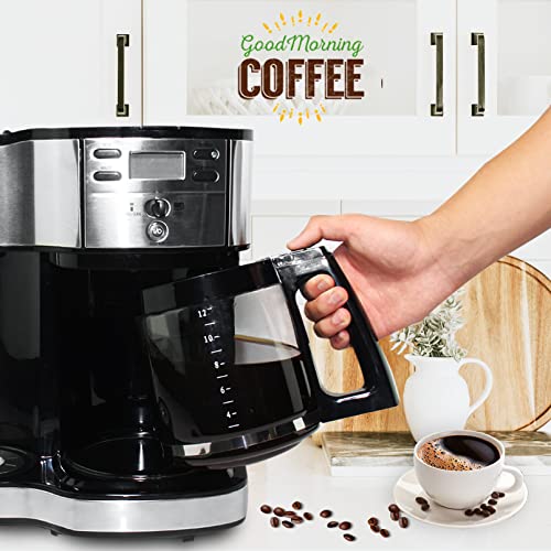 12-Cup Replacement Glass Carafe Pot Compatible with Hamilton Coffe...