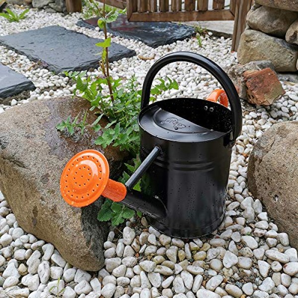 Cesun Metal Watering Can Galvanized Steel Watering Pot for Outdoors Gardening 