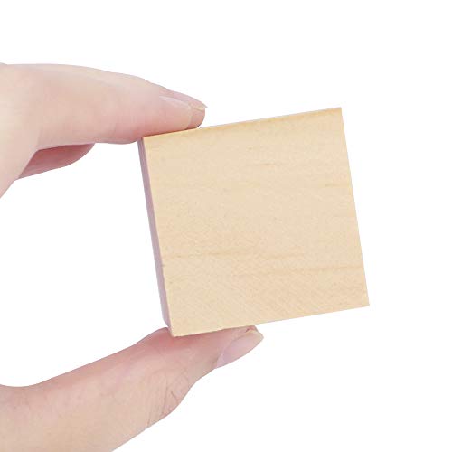 CEWOR 36Pcs 1.5 Natural Solid Wood Cubes Wood Square Blocks for P...