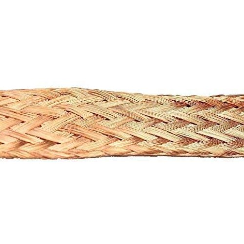 3.3ft 30mm Flat Copper Braid Cable Bare Copper Braid Wire Ground Lead