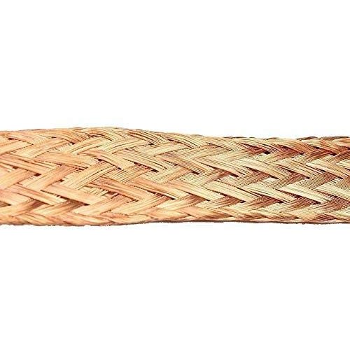 3.3ft 30mm Flat Copper Braid Cable Bare Copper Braid Wire Ground Lead