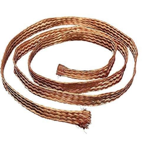 3.3ft 30mm Flat Copper Braid Cable Bare Copper Braid Wire Ground Lead