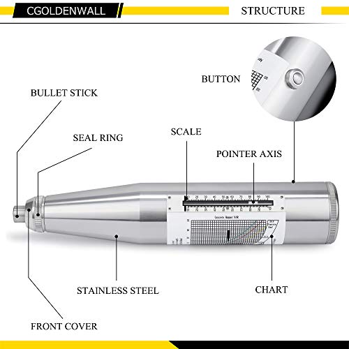CGOLDENWALL Concrete Rebound Hammer Tester Resiliometer Test Meter...