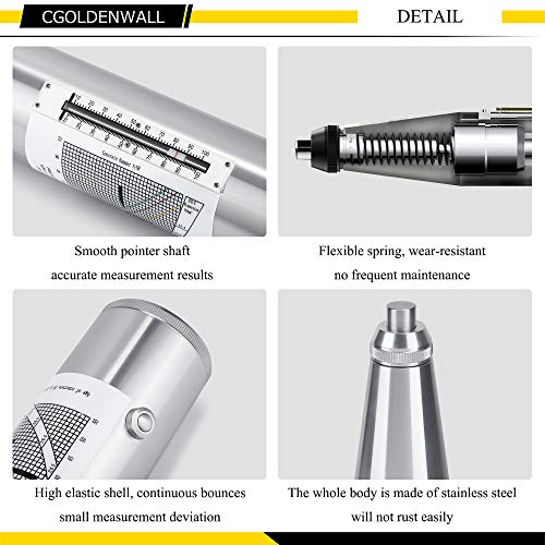 CGOLDENWALL Concrete Rebound Hammer Tester Resiliometer Test Meter...