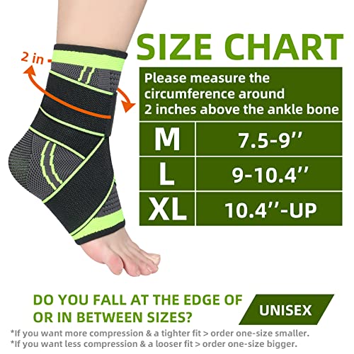 Ankle Braces, Adjustable Compression Ankle Support Men & Women, St...