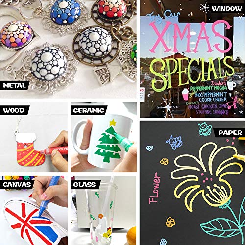 12 PCS Acrylic Paint Markers Paint Pens for Rocks, Wood, Metal, Gl...