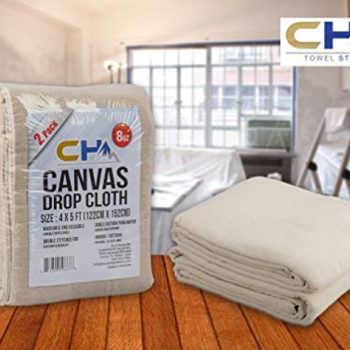 Canvas Drop Cloth Size 4x 5, Pack of 2 8oz, 100% Cotton - for ...