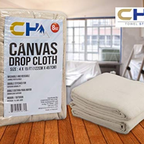 Canvas Drop Cloth Size 4x15, 100% Cotton - for All Purpose Use...