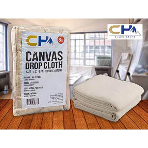 Canvas Drop Cloth Size 4x15, 100% Cotton - for All Purpose Use...