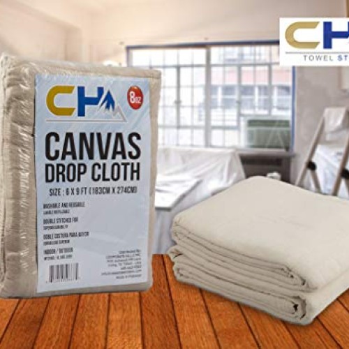 Canvas Drop Cloth Size 6x 9 8oz, 100% Cotton - for All Purpose...
