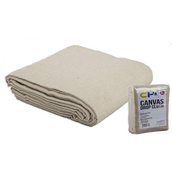 Canvas Drop Cloth Size 6x 9 8oz, 100% Cotton - for All Purpose...