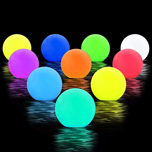 Chakev Floating Pool Lights, 16 Colors Pond LED Ball Lights with R...