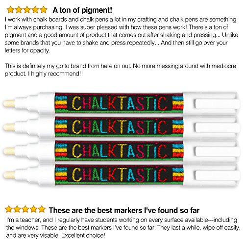WHITE CHALK MARKER & PENS by FANTASTIC ChalkTastic Reversible Fine...
