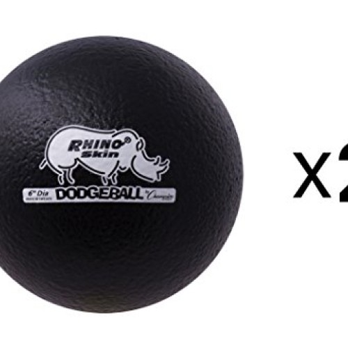 Champion Sports 6 Inch Rhino Skin Low Bounce Dodgeball - Black Pa...