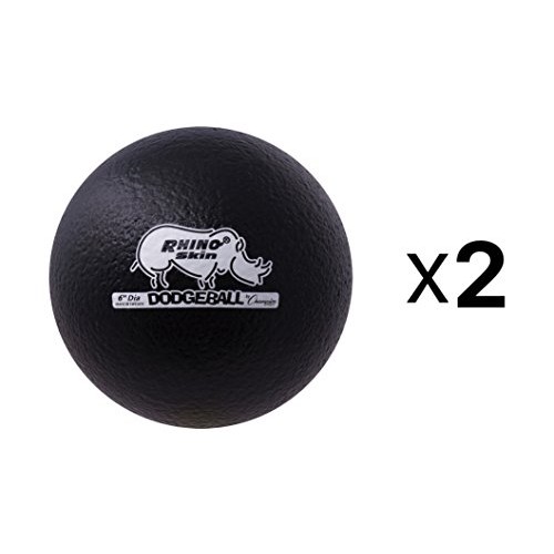 Champion Sports 6 Inch Rhino Skin Low Bounce Dodgeball - Black Pa...