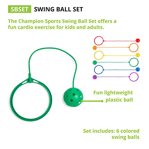 Champion Sports - CHSSBSET Swing Ball Set, Pack of 6, Assorted Colors