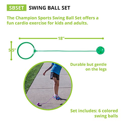 Champion Sports - CHSSBSET Swing Ball Set, Pack of 6, Assorted Colors