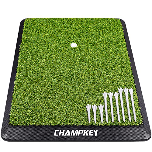CHAMPKEY Premium Synthetic Turf Golf Hitting Mat | Heavy Duty Rubb...