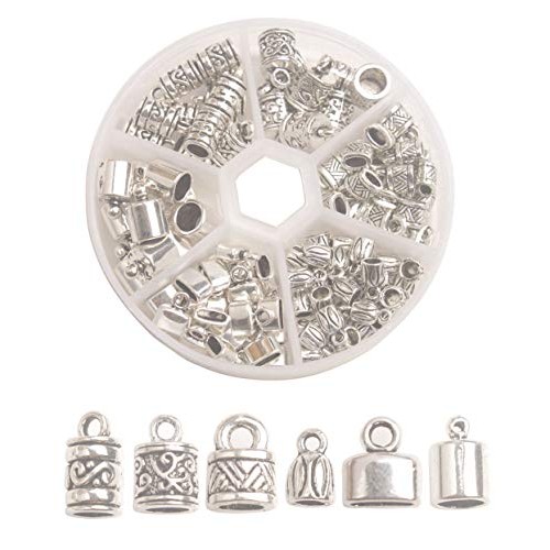 ChangJin One Box of 100PCS Antiqued Silver Metal Cord End Caps for...