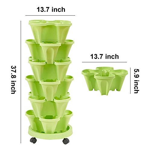 CHAOMIC Stackable Vertical Planter Set Strawberry Planting Pots 6 ...