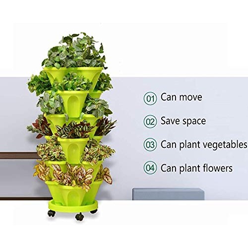 CHAOMIC Stackable Vertical Planter Set Strawberry Planting Pots 6 ...