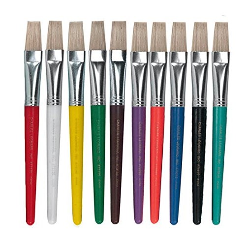 Charles Leonard Creative Arts Flat Tip Paint Brushes, Short Stubby...