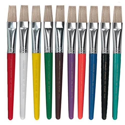 Charles Leonard Creative Arts Flat Tip Paint Brushes, Short Stubby...