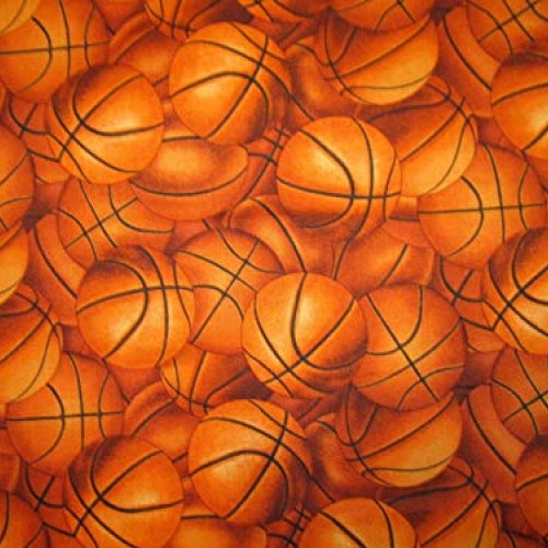 1/4 Yard - Basketball Sports 100% Cotton Sewing Fabric Fat Quarter...