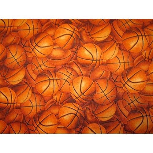 1/4 Yard - Basketball Sports 100% Cotton Sewing Fabric Fat Quarter...