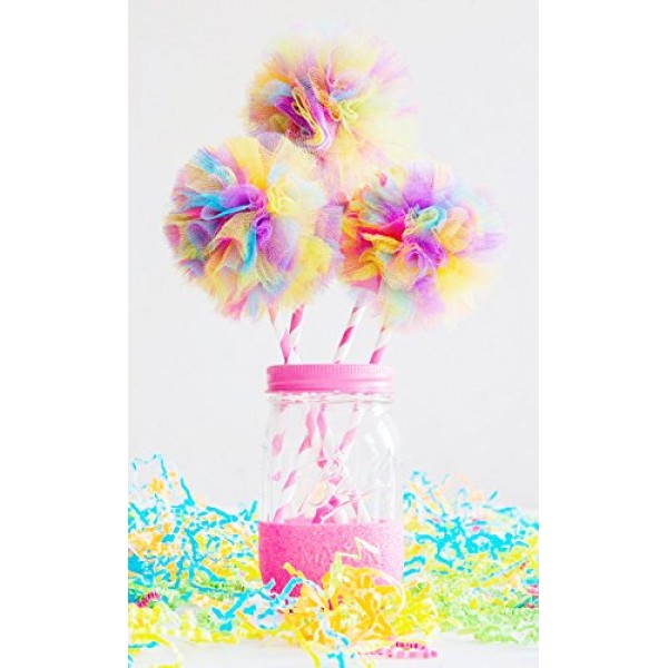 Charmed Rainbow Color Tulle Assortment, 6 inch by 25 Yard Spool 8...