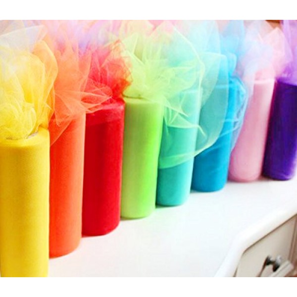 Charmed Rainbow Color Tulle Assortment, 6 inch by 25 Yard Spool 8...
