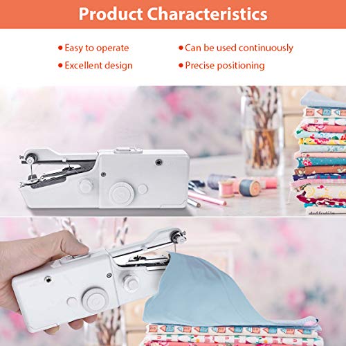 CHARMINER Hand Sewing Machine, Mini Hand-held Portable Sewing Mach...