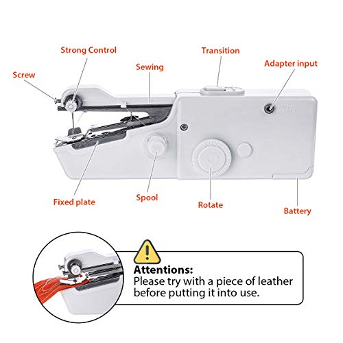 CHARMINER Hand Sewing Machine, Mini Hand-held Portable Sewing Mach...