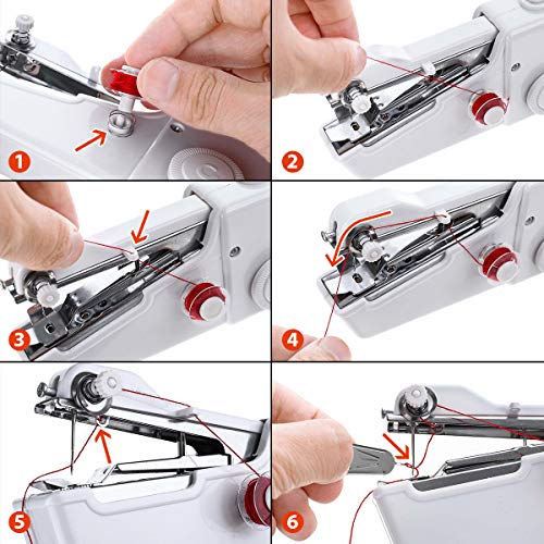 CHARMINER Hand Sewing Machine, Mini Hand-held Portable Sewing Mach...