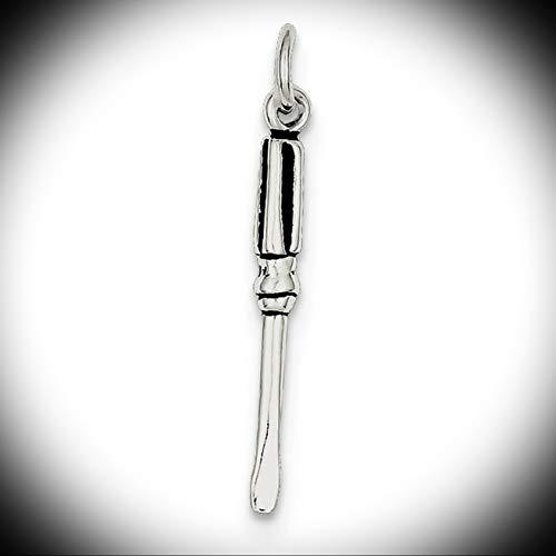 Sterling Silver Antiqued Screwdriver Charm Vintage Crafting Pendan...