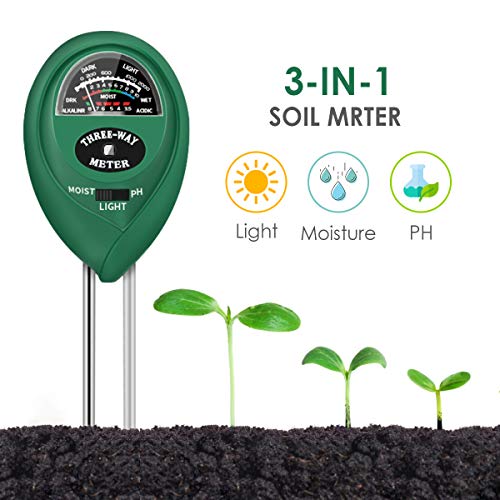 CharmUO Soil Moisture Meter, 3-in-1 Soil Moisture/Light/pH Tester ...