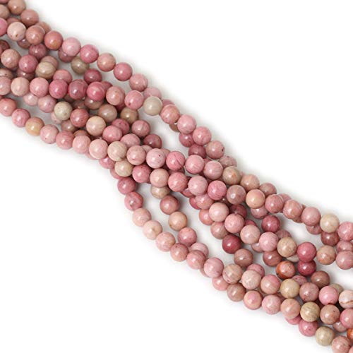 CHEAVIAN 45PCS 8mm Natural Rhodochrosite Gemstone Smooth Round Loo...