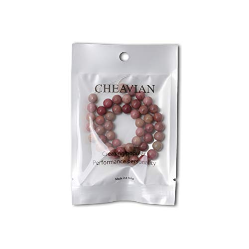 CHEAVIAN 45PCS 8mm Natural Rhodochrosite Gemstone Smooth Round Loo...