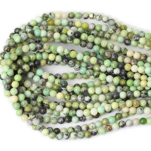 CHEAVIAN 60PCS 6mm Natural Australian Jade Gemstone Round Loose Be...