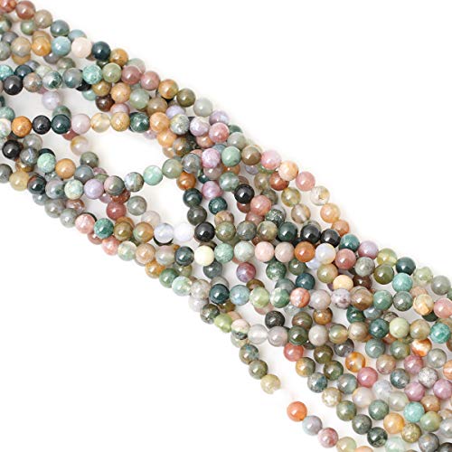 CHEAVIAN 60PCS 6mm Natural Indian Agate Gemstone Round Loose Beads...
