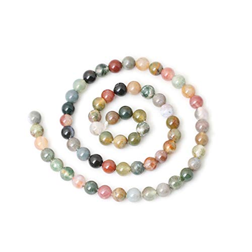 CHEAVIAN 60PCS 6mm Natural Indian Agate Gemstone Round Loose Beads...