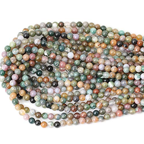 CHEAVIAN 60PCS 6mm Natural Indian Agate Gemstone Round Loose Beads...