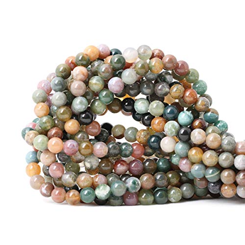CHEAVIAN 60PCS 6mm Natural Indian Agate Gemstone Round Loose Beads...