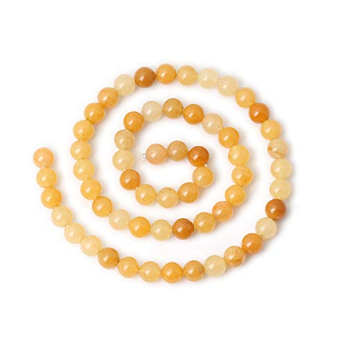 CHEAVIAN 60PCS 6mm Natural Yellow Jade Multi-Color Gemstone Round ...