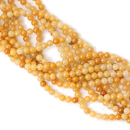 CHEAVIAN 60PCS 6mm Natural Yellow Jade Multi-Color Gemstone Round ...